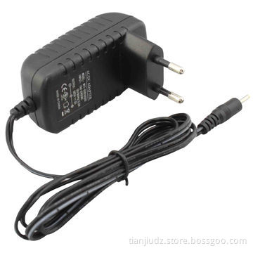 Portable Mini 12V, 1A EU Plug Travel Wall Mount Charger, Optional Output Connector